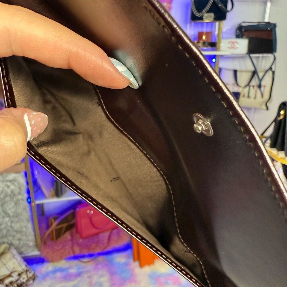 Unused Fendi Vintage Dark Brown Leather Large Bifold Wallet Unisex Men’s - Picture 13 of 15